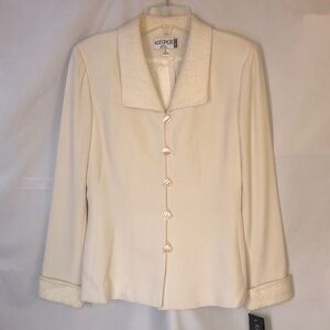 Kasper A.S.L Elegant Ivory Fitted Blazer Size 4
